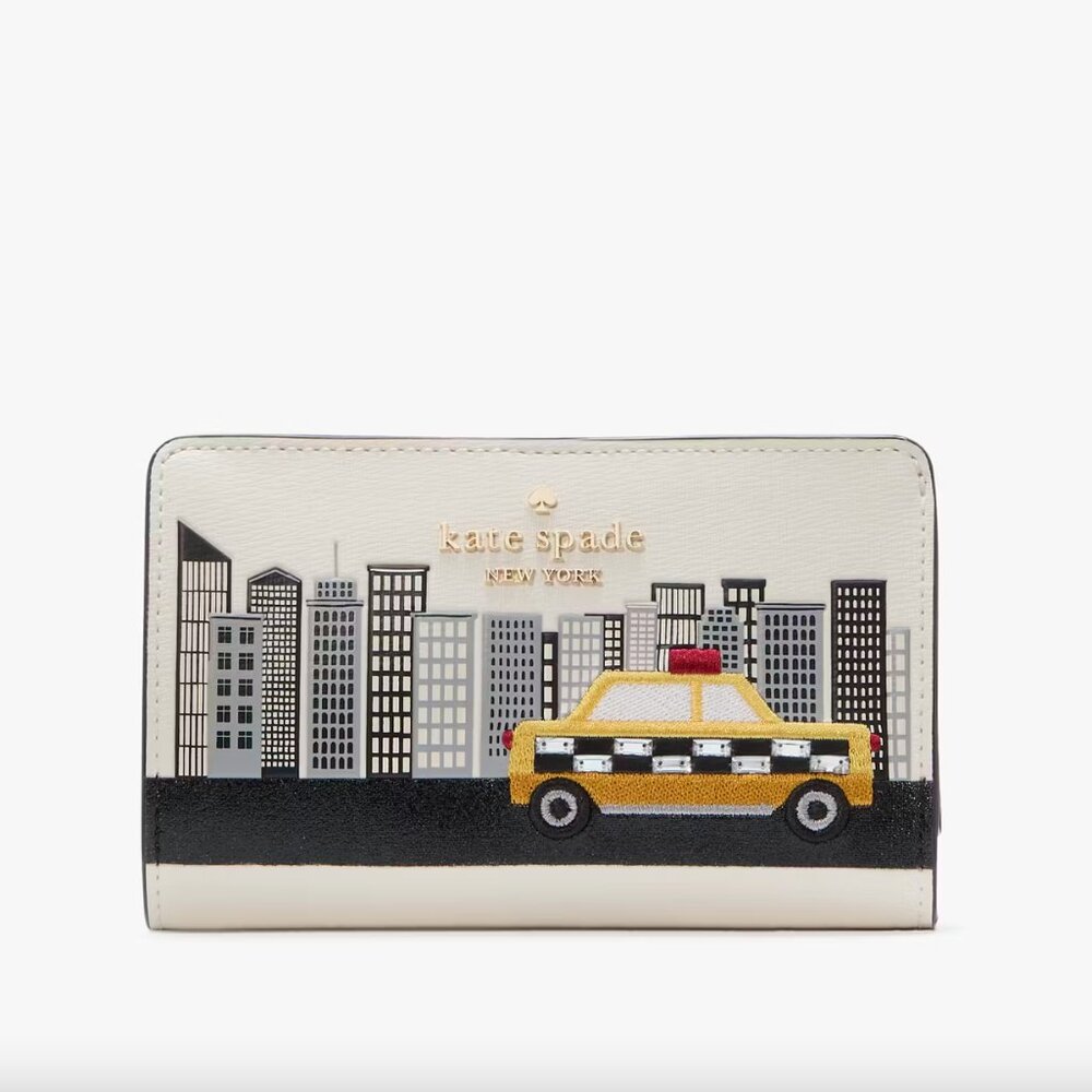 🚕 🍎 NWT Kate Spade New York NYC Big Apple Medium Wallet